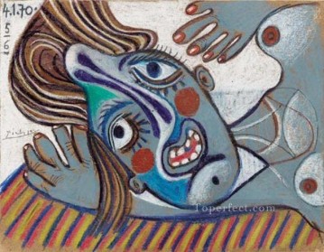 パブロ・ピカソ Painting - 女性の胸像 2 1970 パブロ・ピカソ